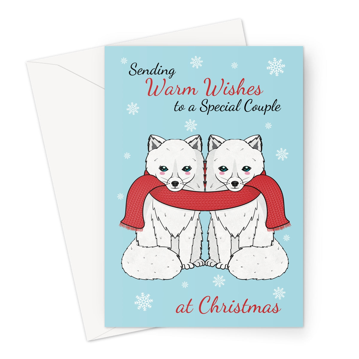 Christmas Card For A Special Couple - Arctic Fox