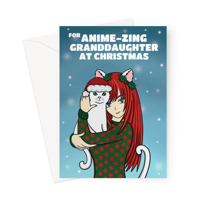 Granddaughter Anime Xmas Card