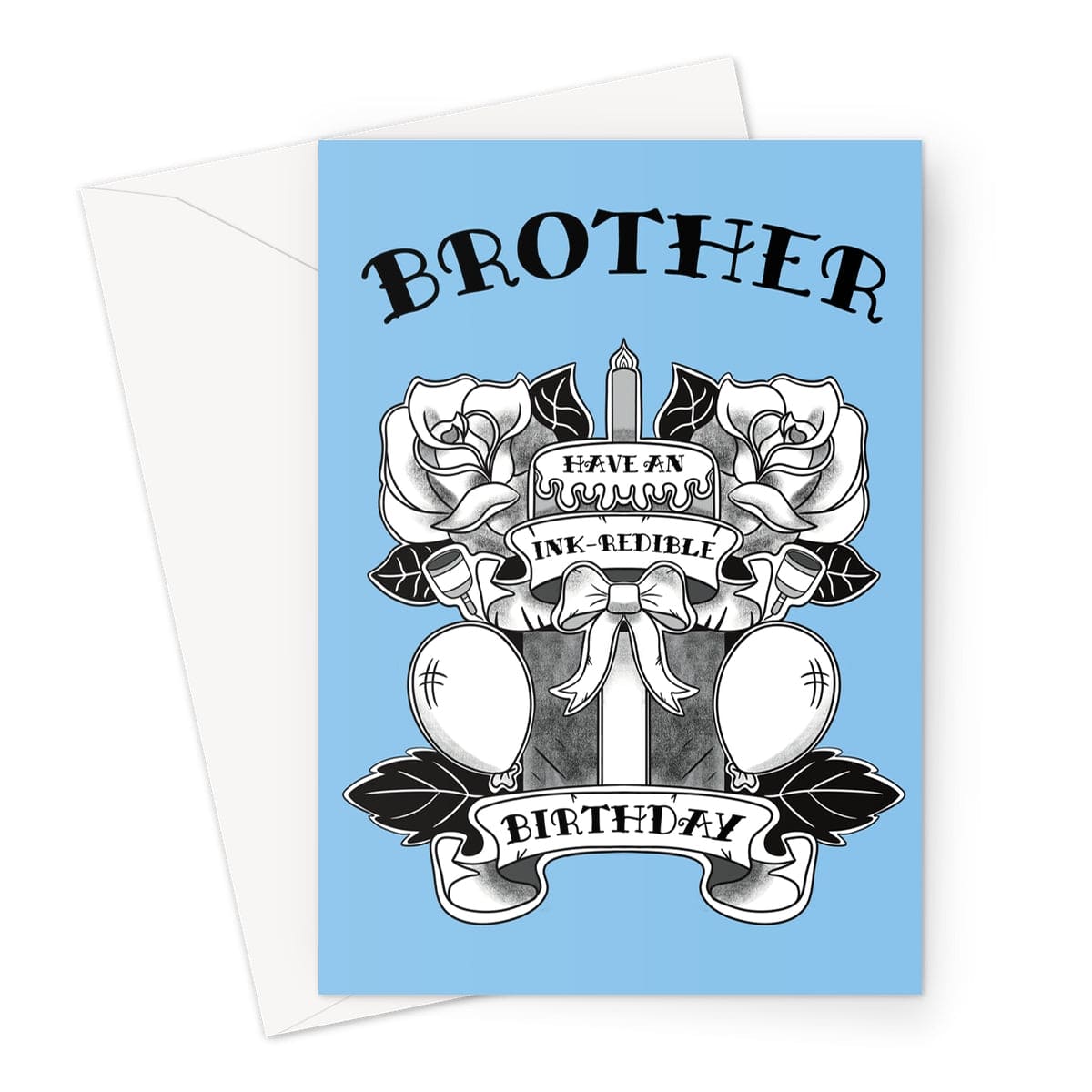 Classic Tattoo Birthday Card For Brother