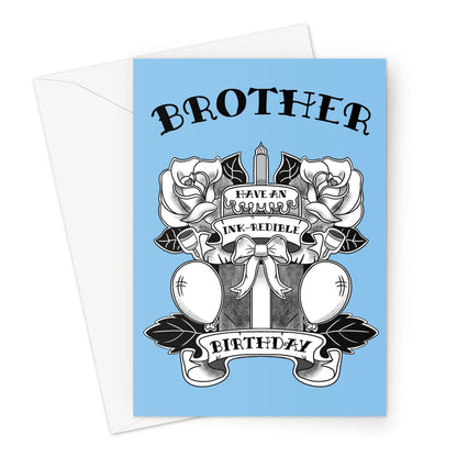 Classic Tattoo Birthday Card For Brother