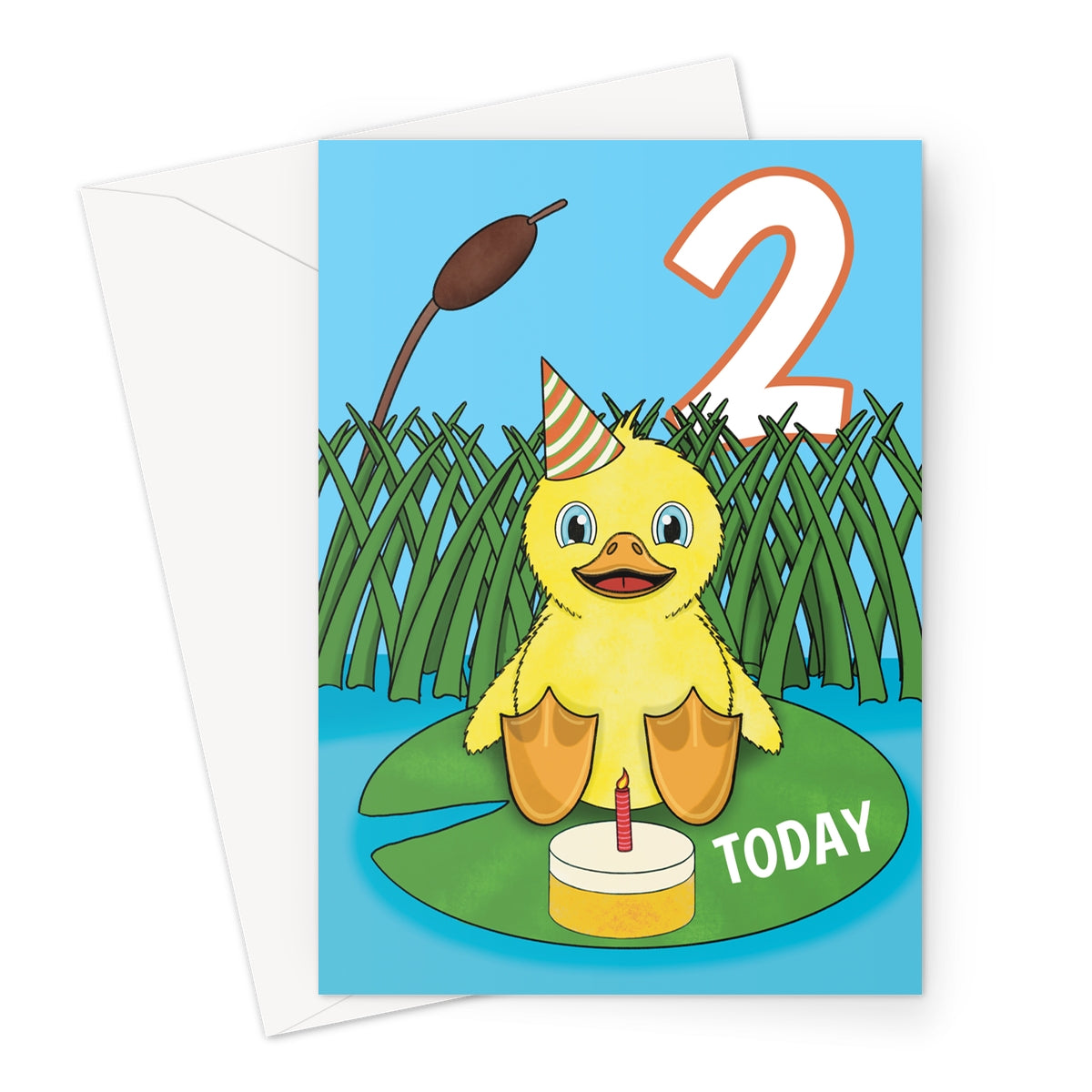 Cute Duckling 2nd Birthday Card