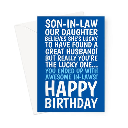 Son-In-Law Birthday Card - Funny Card From Awesome In-Laws