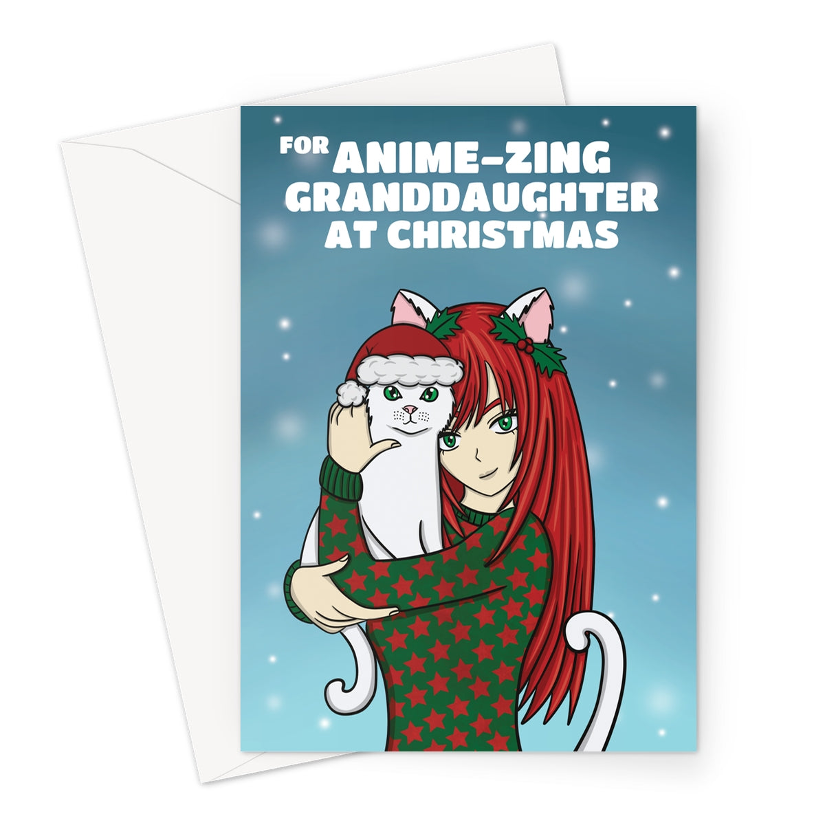 Granddaughter Anime Xmas Card