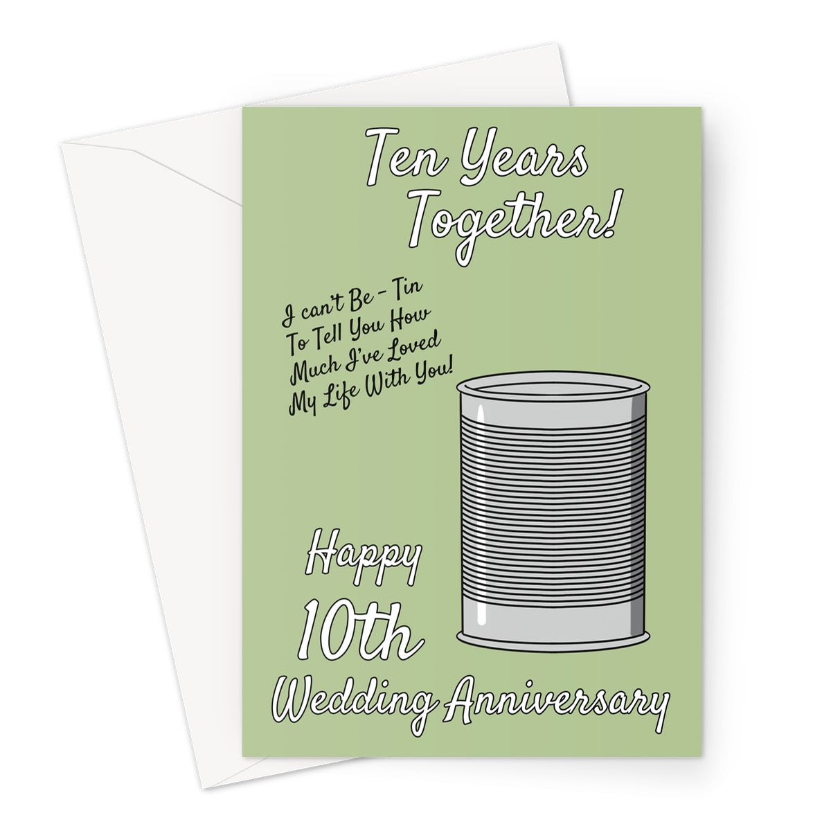 10th Wedding Anniversary Card - Tin