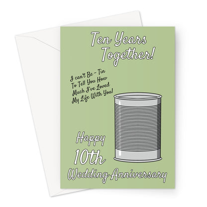 10th Wedding Anniversary Card - Tin