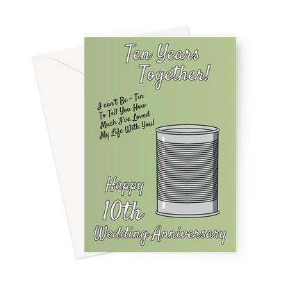 10th Wedding Anniversary Card - Tin