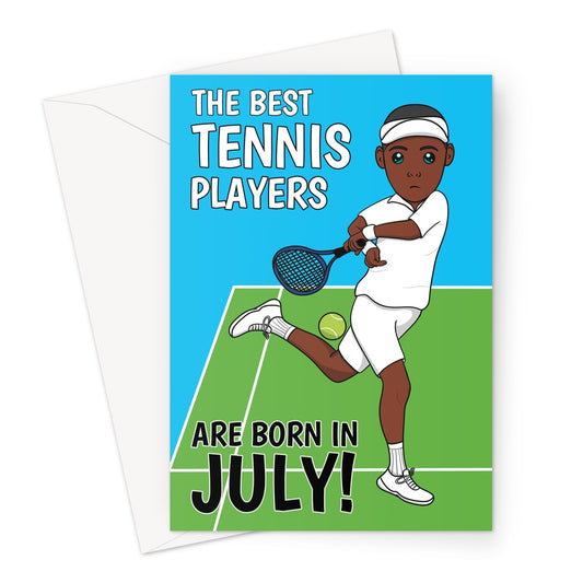 Male Tennis Player Birthday Card Born In July
