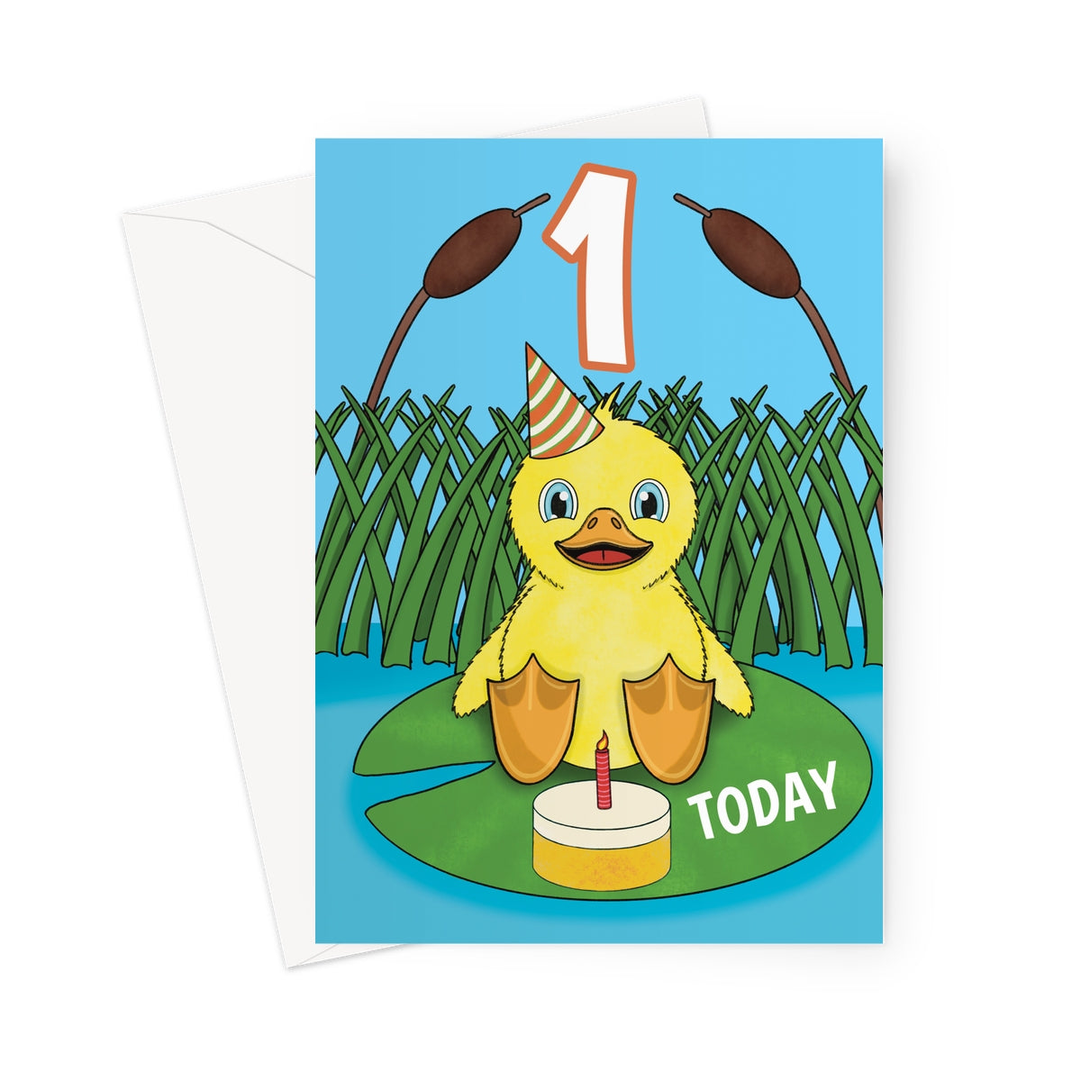 Cute Duckling 1st Birthday Card