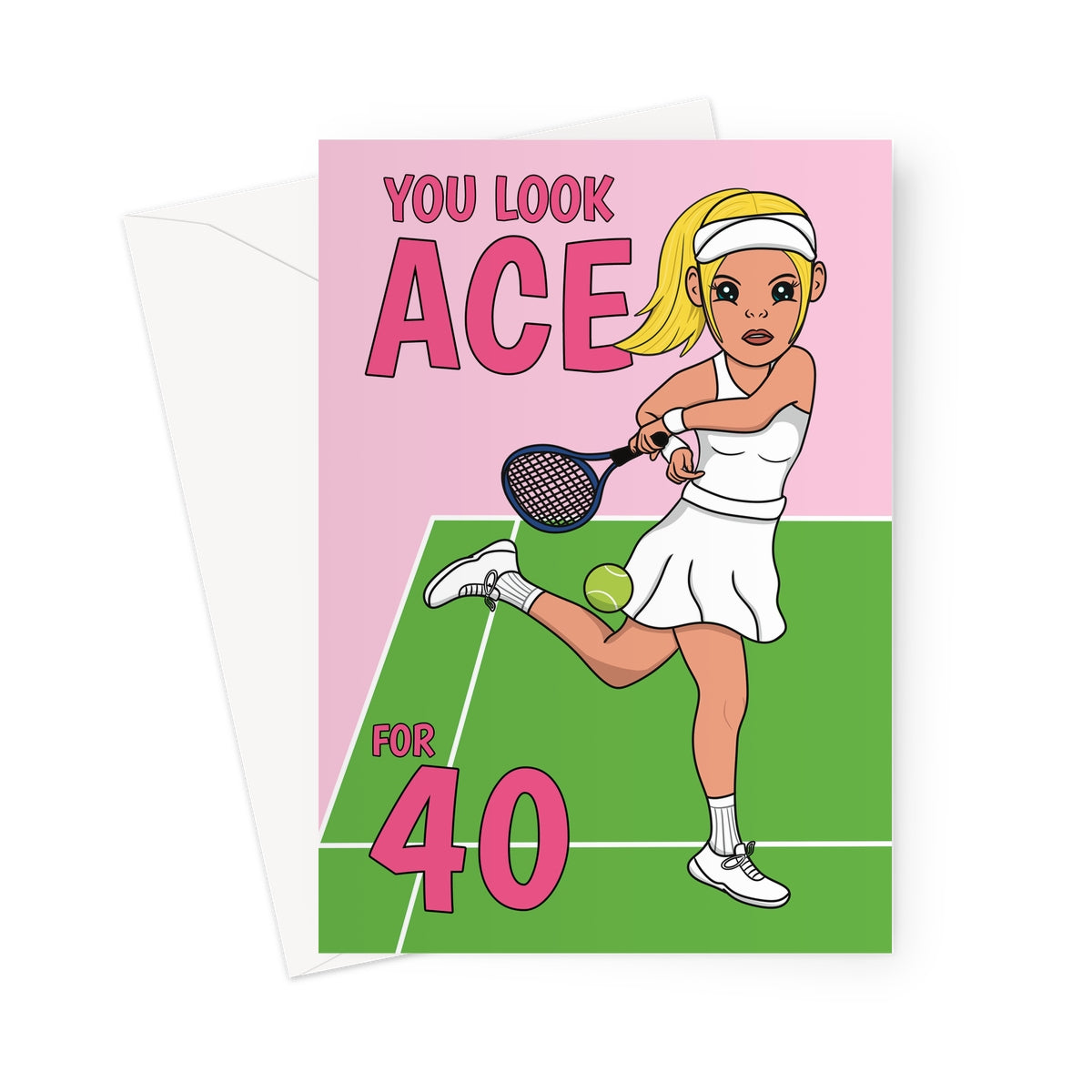 Happy Birthday Wishes For Tennis Player - 40th Woman Card