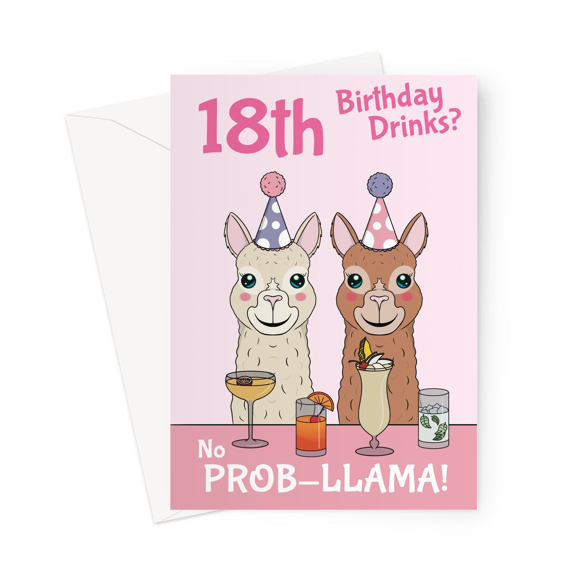 Funny 18th Birthday Card For Woman - Llama Pun