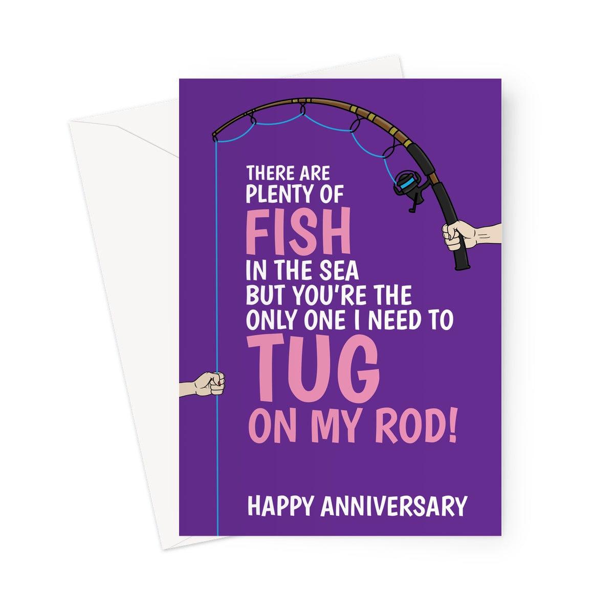Cheeky Fishing Pun Anniversary Card For Wife