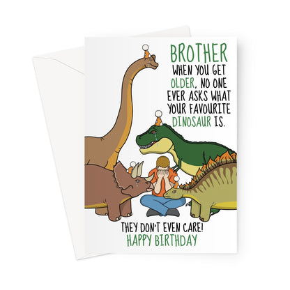 Funny Dinosaur Birthday Card for Brother – Favorite Dinosaur Joke