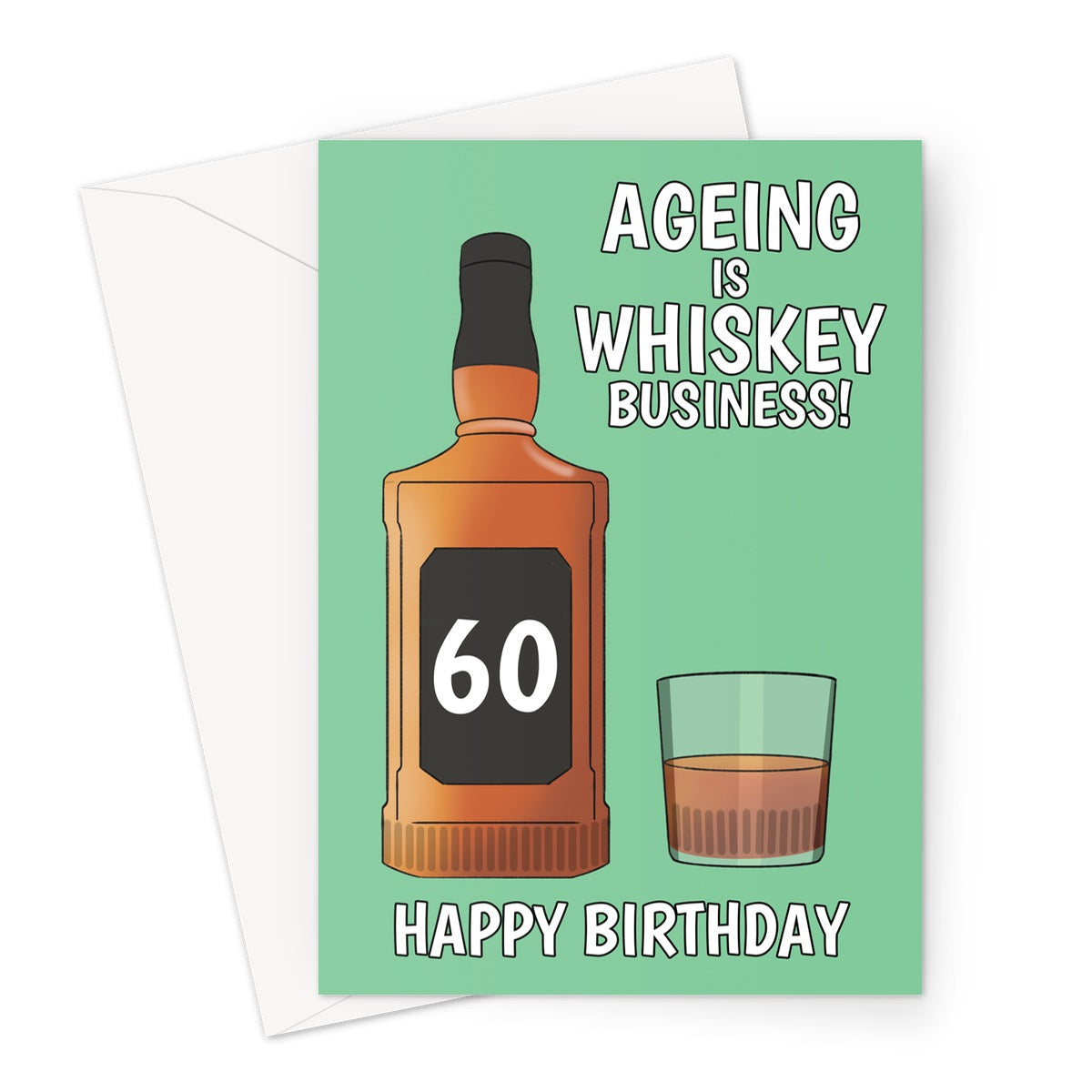 Funny 60th Birthday Card For Whiskey Drinker