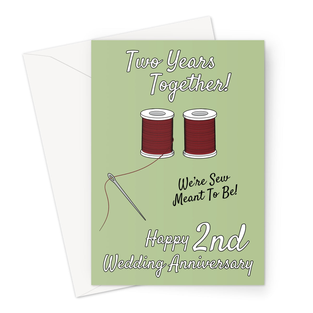 2nd Wedding Anniversary Card - Cotton