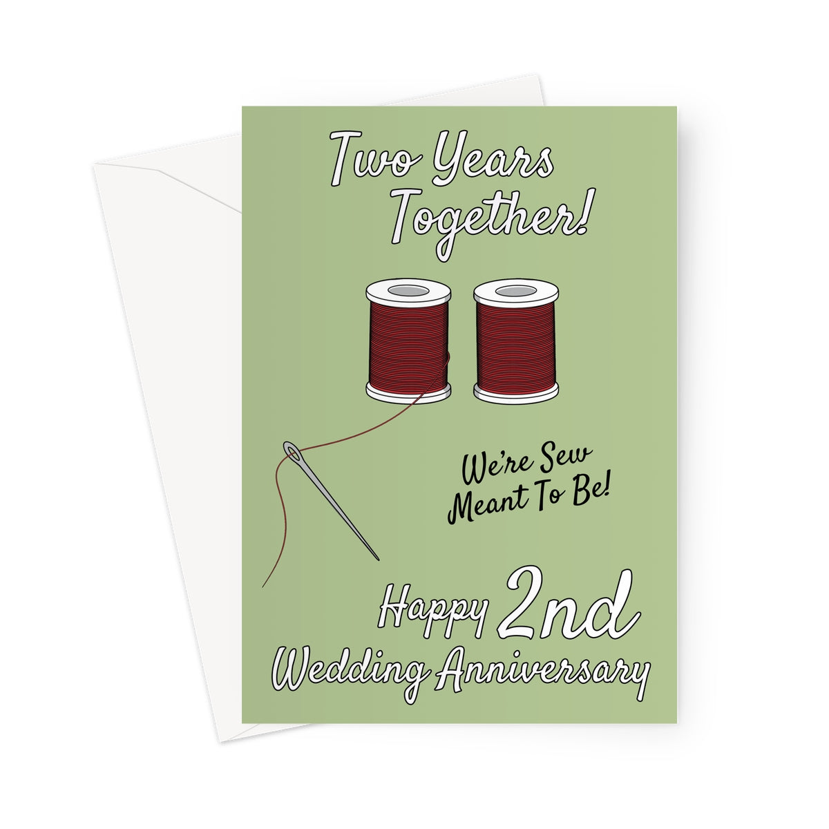 2nd Wedding Anniversary Card - Cotton