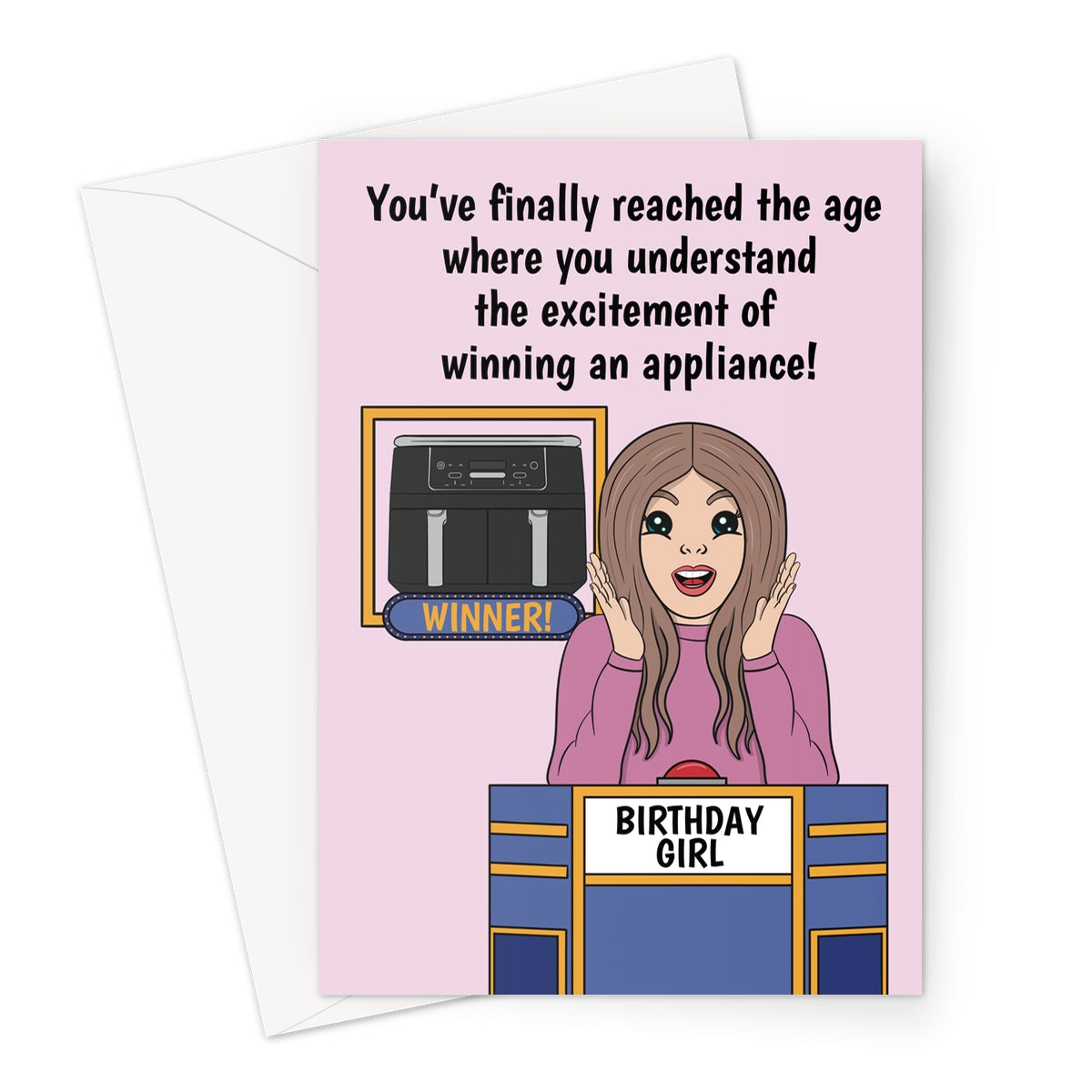 Funny Air Fryer Birthday Card For A Woman