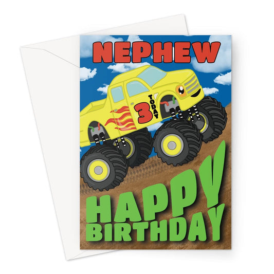 Monster Truck Card For 3 Year Old Nephew