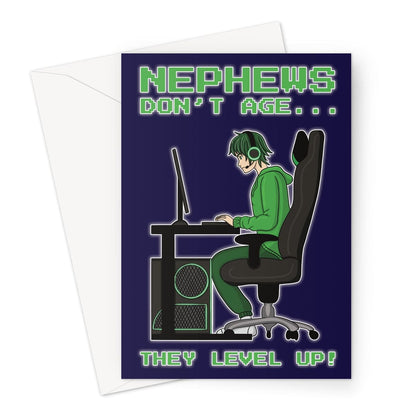 Greeting Card For Nephew - Level Up Gamer