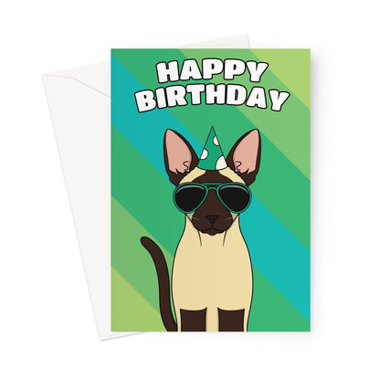 Siamese Cat Birthday Card