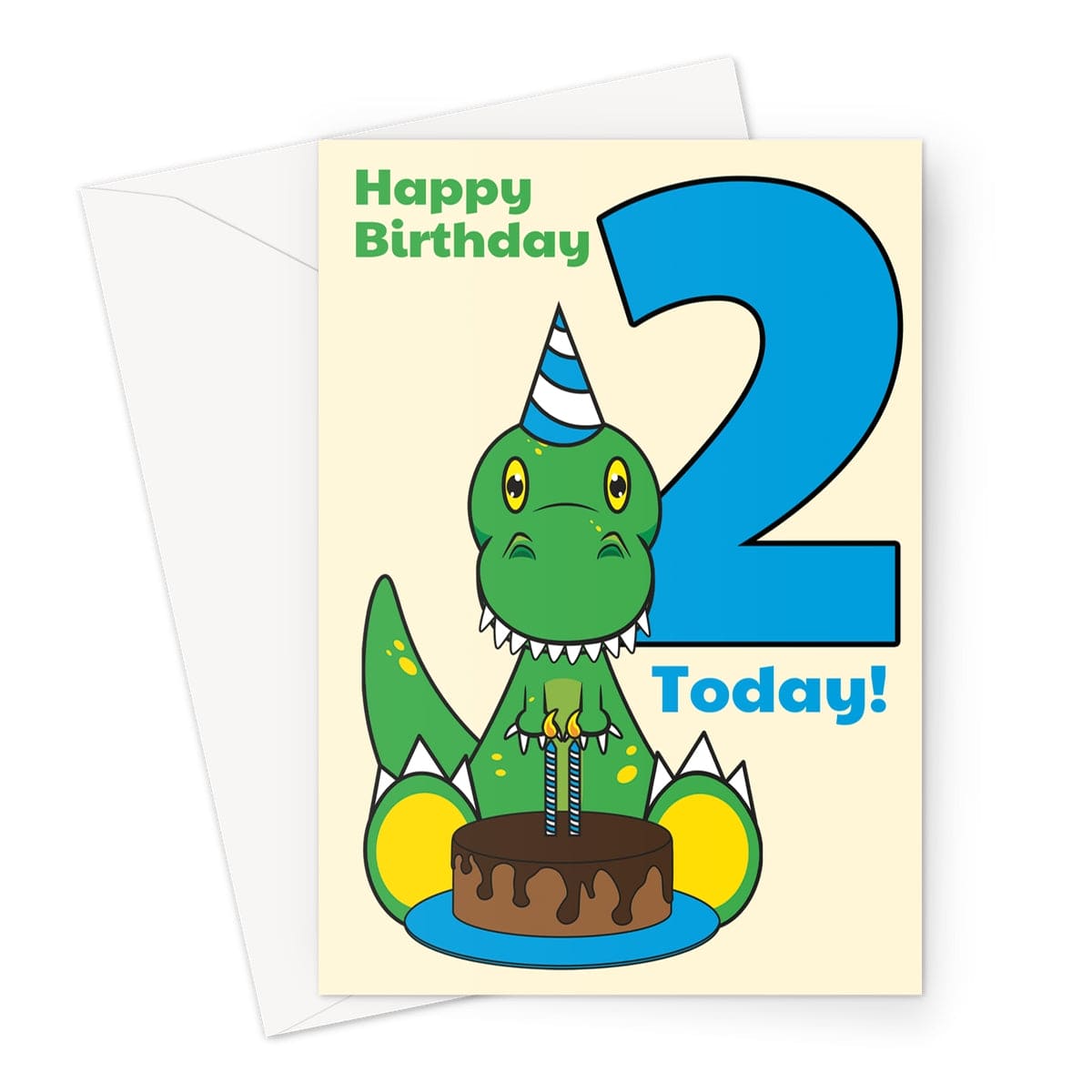 2nd Birthday Card For Boy - Dinosaur