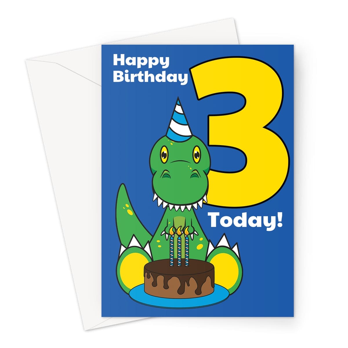 Dinosaur 3rd Birthday Card For Boy