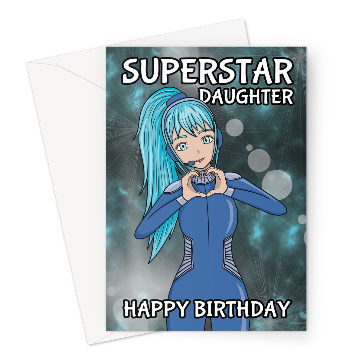 Superstar Dancing Daughter Anime Birthday Card