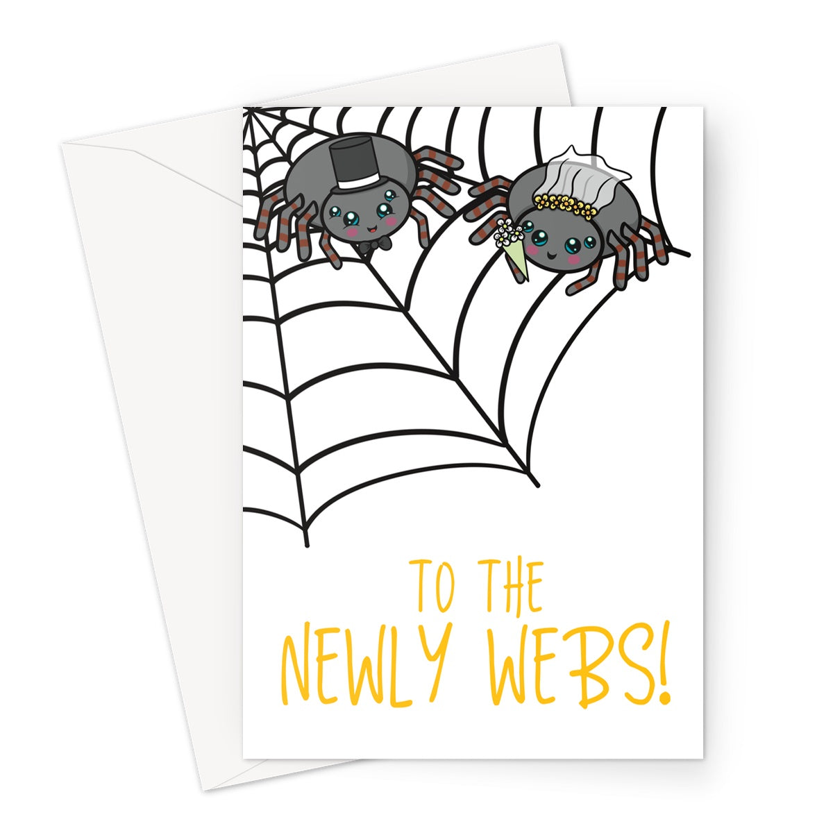 Funny Congratulations On Your Wedding Card - Spiders