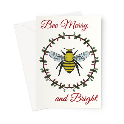 Be Merry And Bright Bee Christmas Card