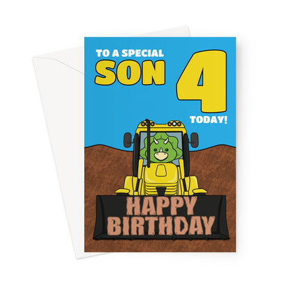 Dinosaur 4th Birthday Card For Son