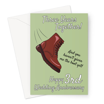 3rd Wedding Anniversary Card - Leather