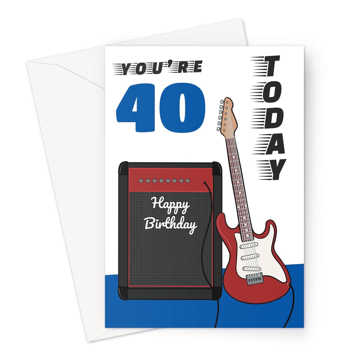 40th Birthday Card Rock Guitar