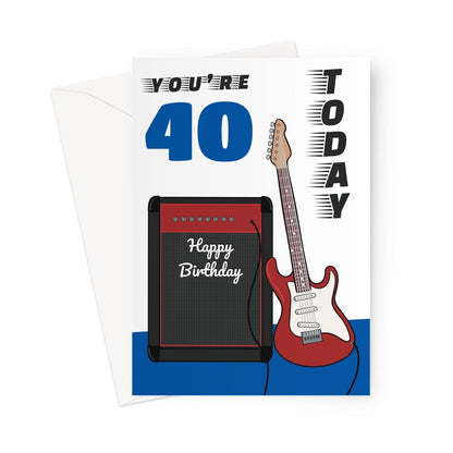 40th Birthday Card Rock Guitar