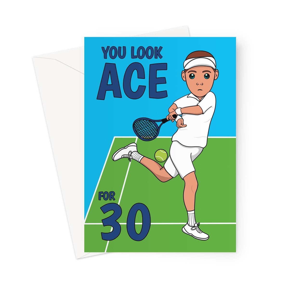 Happy 30th Birthday Card For Him - Tennis