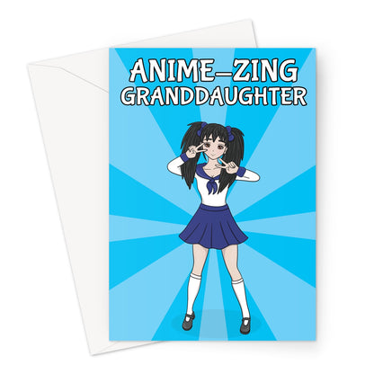 Anime Girl Greeting Card For A Granddaughter