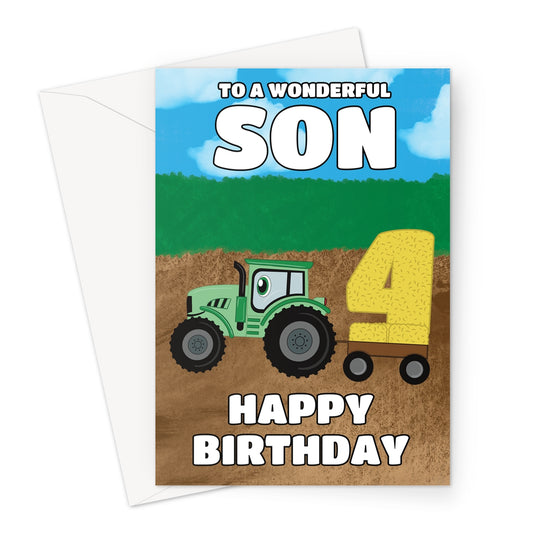 4th Birthday Card For A Wonderful Son