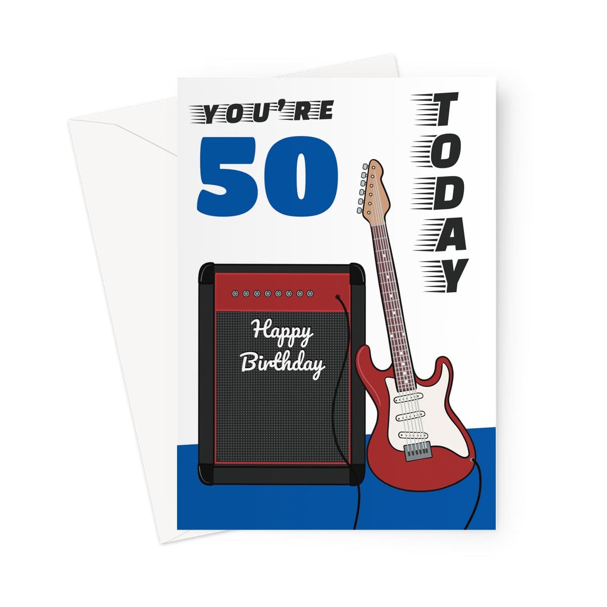 50th Birthday Card Rock Guitar