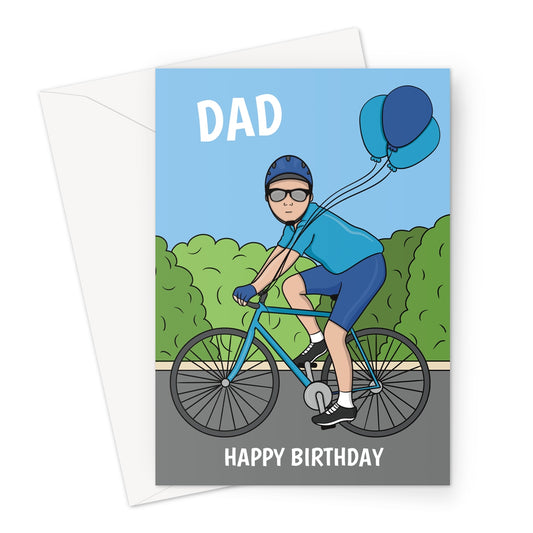Cyclist Birthday Card For A Dad
