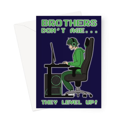 Greeting Card For Brother - Level Up Gamer