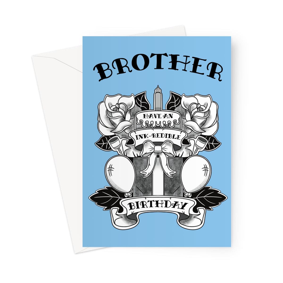 Classic Tattoo Birthday Card For Brother