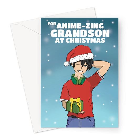 Christmas Anime Card For Grandson