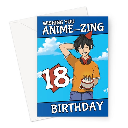 18th Anime Birthday Card For Man