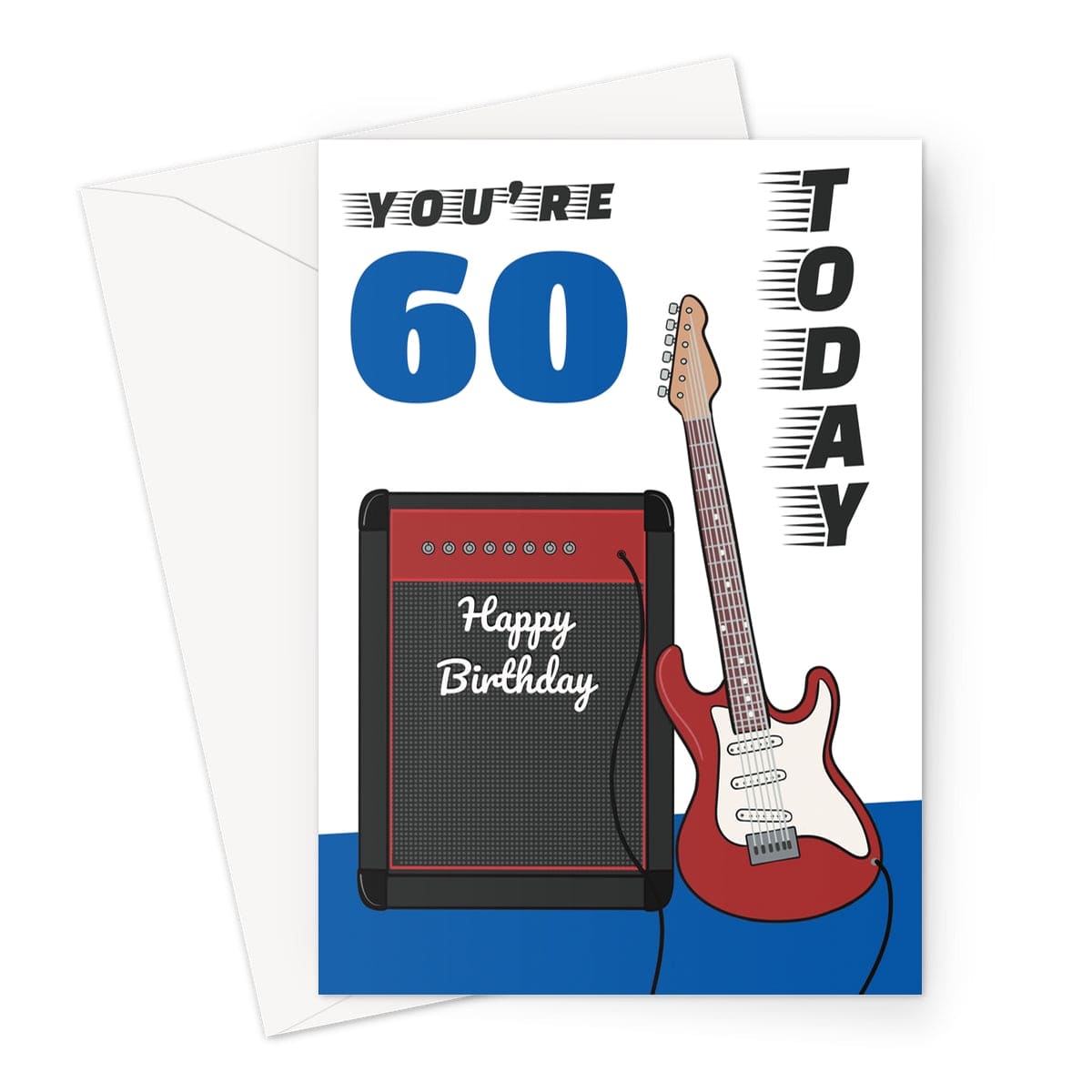 60th Birthday Card Rock Guitar