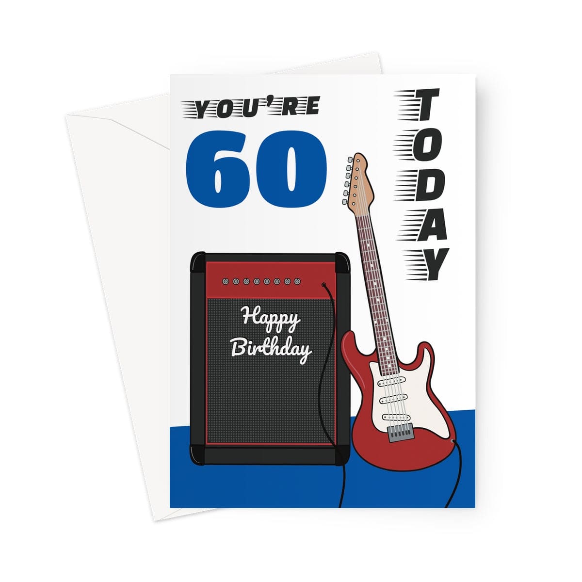 60th Birthday Card Rock Guitar