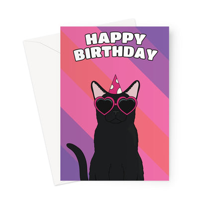 Black cat birthday card