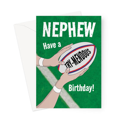 Rugby Nephew Birthday Card - Birthday Wishes Greeting Card