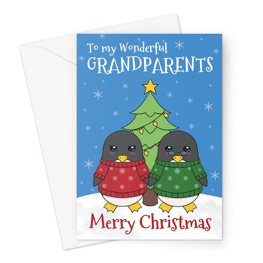 Grandparents Christmas Card - Cute Penguins