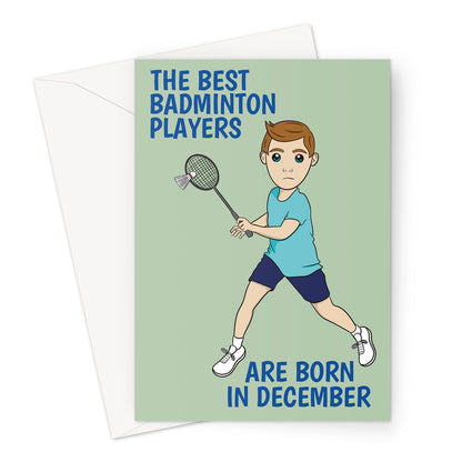 Badminton Greeting Card For A December Birthday