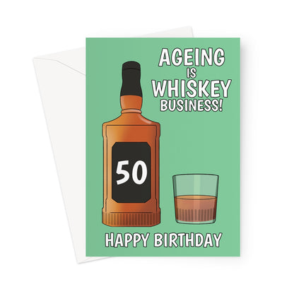 Bourbon Whiskey-Themed 50th Birthday Card