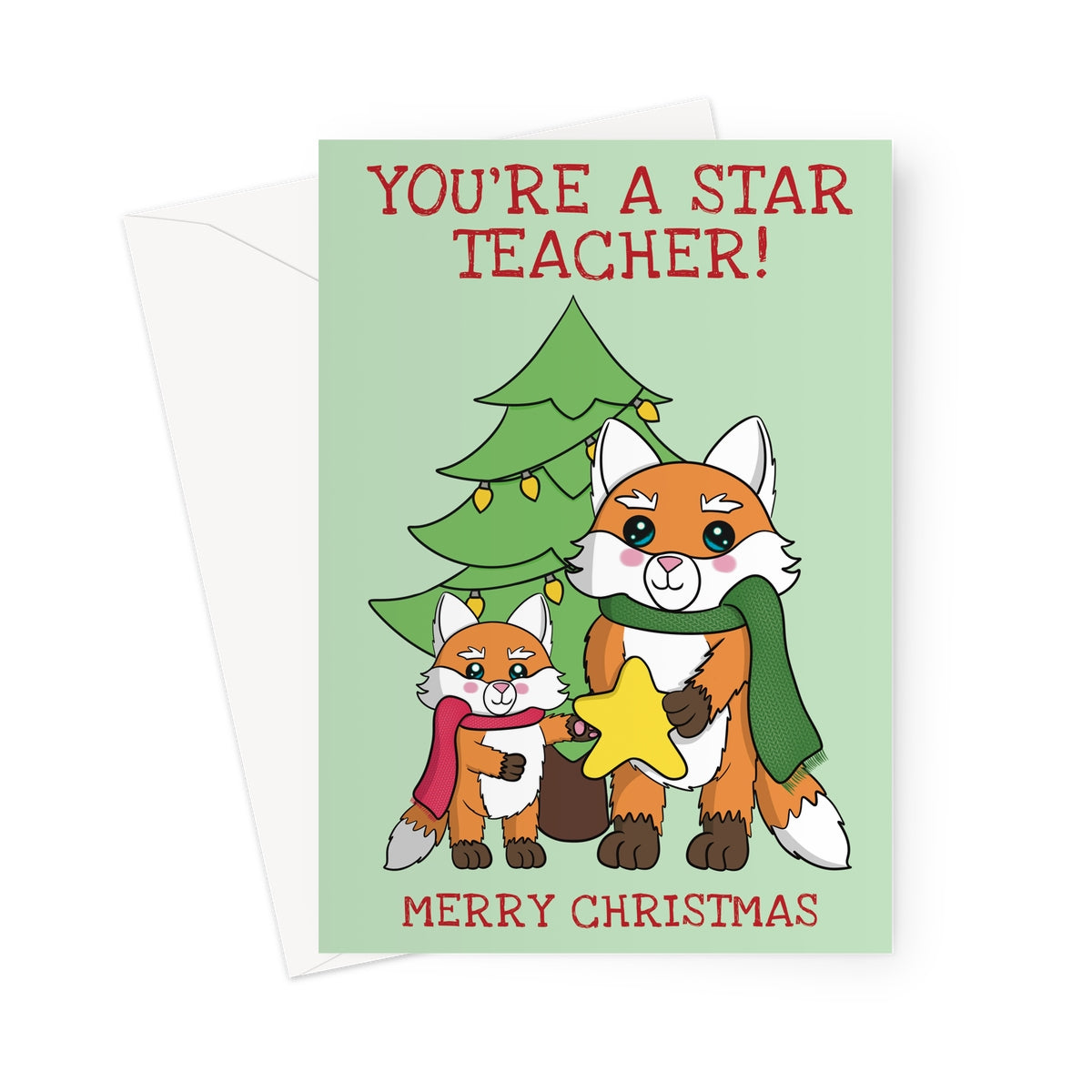 Star Teacher Christmas Card