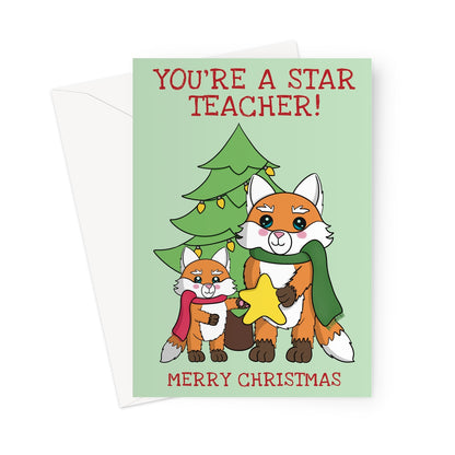 Star Teacher Christmas Card